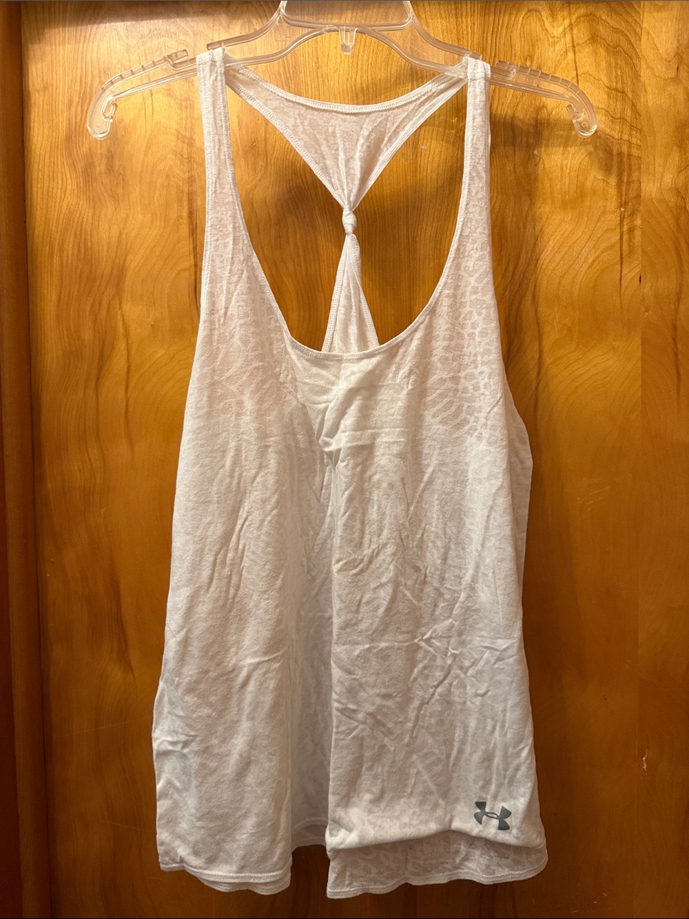 Under Armour White Knotted Racerback Athletic Tank